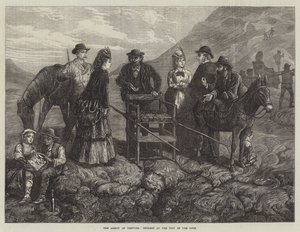 De beklimming van de Vesuvius, Toeristen aan de voet van de kegel